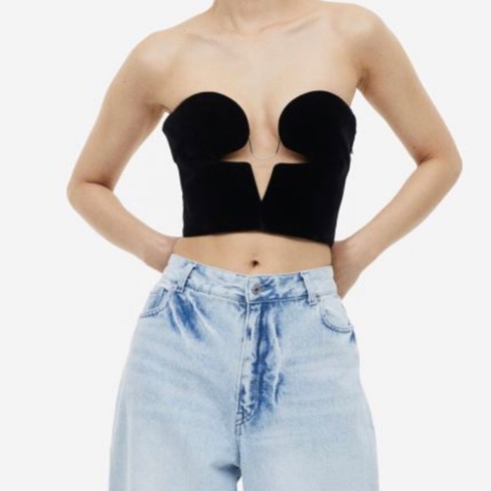 H&M Studio S/S 2023 Black Velvet Bustier